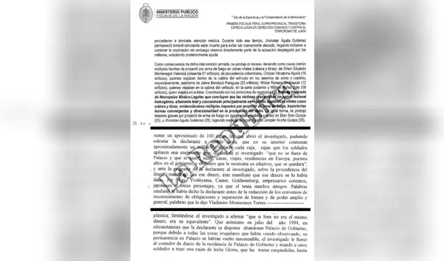 El fiscal Chamorro señala que las necropsias revelaron que las víctimas recibieron grandes cantidades de impactos de bala en el cuerpo. Foto: La República El fiscal Chamorro señala que las necropsias revelaron que las víctimas recibieron grandes cantidades de impactos de bala en el cuerpo. Foto: La República