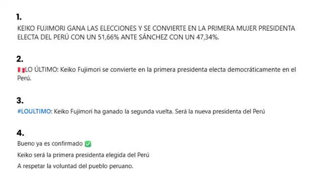 Publicaciones difundidas en redes sociales. Foto: Facebook Publicaciones difundidas en redes sociales. Foto: Facebook