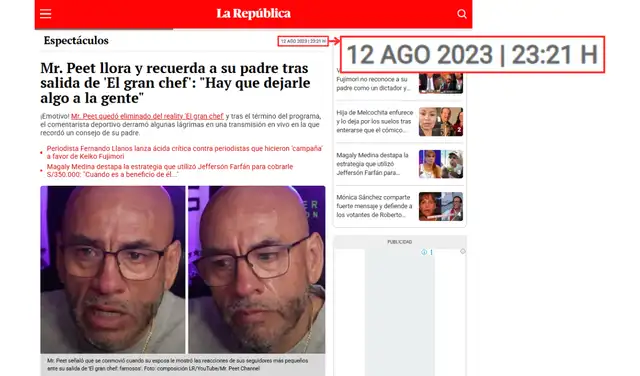 Video de Mr. Peet fue cubierto por medios como La República en el 2023. Foto: La República Video de Mr. Peet fue cubierto por medios como La República en el 2023. Foto: La República