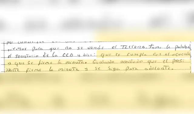 Quipán autorizó a Guardamino para que firme el acuerdo para recuperar el terreno usurpado. Foto: La República  