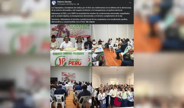 Roberto Sánchez difundió en su cuenta de Facebook imágenes de la plenaria de Juntos por el Perú. Roberto Sánchez difundió en su cuenta de Facebook imágenes de la plenaria de Juntos por el Perú.