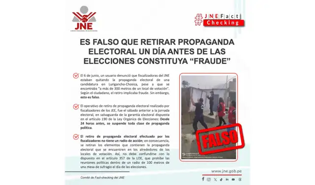 Respuesta del JNE ante la viralización del video. Foto: JNE Respuesta del JNE ante la viralización del video. Foto: JNE