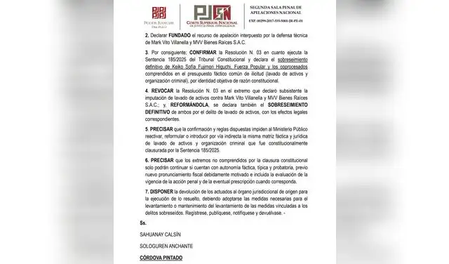 Resolución final del caso Cócteles