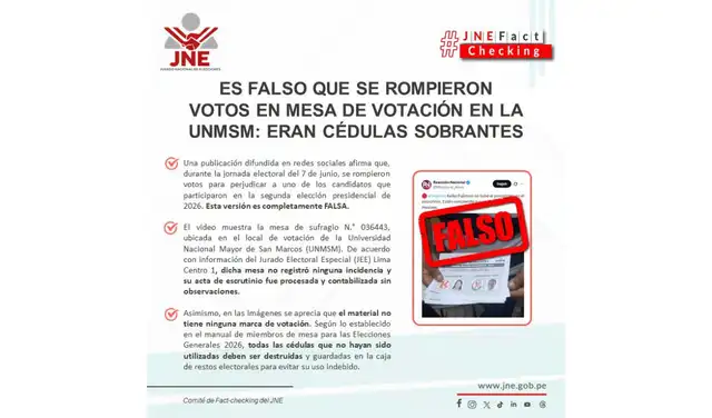 Respuesta del JNE ante la viralización del video. Foto: JNE Respuesta del JNE ante la viralización del video. Foto: JNE