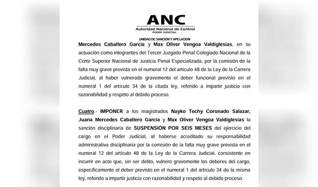 ANC suspende a jueces del Tercer Juzgado Penal Colegiado ANC suspende a jueces del Tercer Juzgado Penal Colegiado