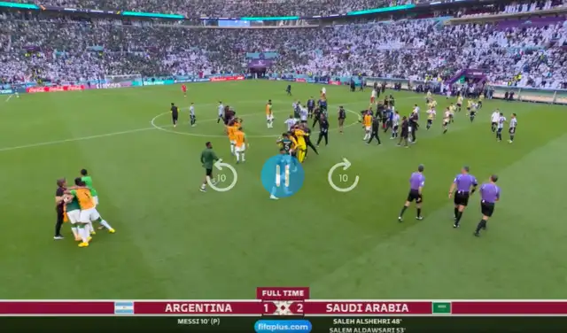 Argentina vs. Arabia Saudita en 2022. Captura: FIFA