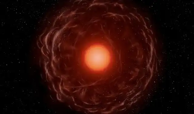 Una estrella gigante roja expulsando sus capas exteriores y perdiendo masa a medida que se acerca al final de su vida. Foto: JAXA