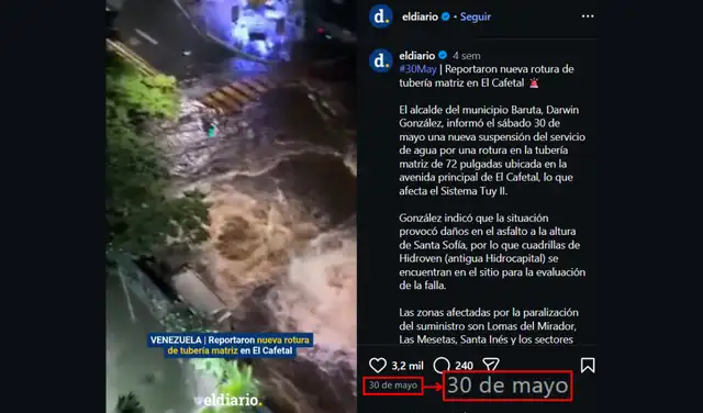 Noticia presentada por El Diario. Foto: El Diario - Instagram