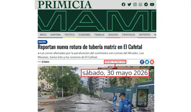Noticia presentada por Primicia. Foto: Primicia - Página web