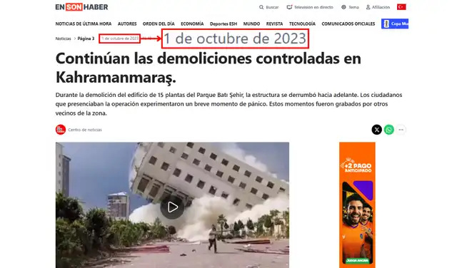 Nota de Ensonhaber traducida al español (1 de octubre de 2023) - parte 1. Foto: Ensonhaber