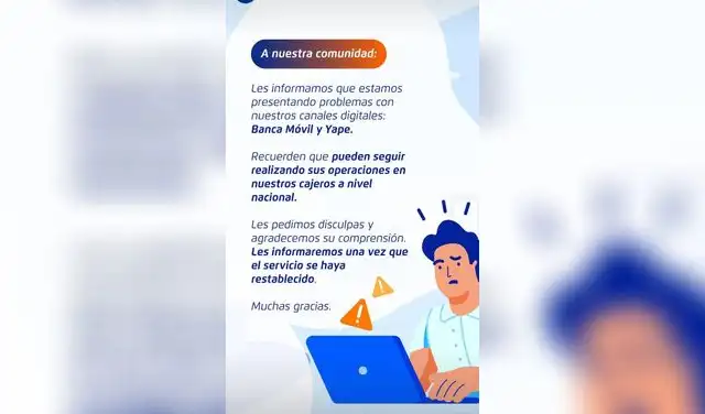 BCP confirma problemas en su Banca Móvil y Yape BCP confirma problemas en su Banca Móvil y Yape