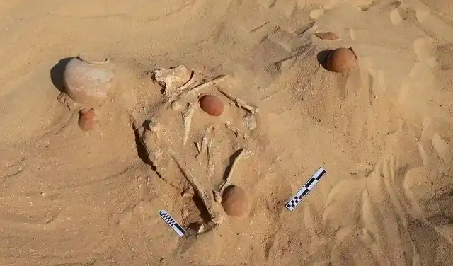 Restos encontrados en el yacimiento arqueológico en Egipto. Foto: Ministerio de Turismo y Antigüedades