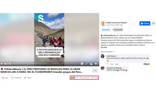 Uno de los posts con más interacción. Foto: Facebook Uno de los posts con más interacción. Foto: Facebook