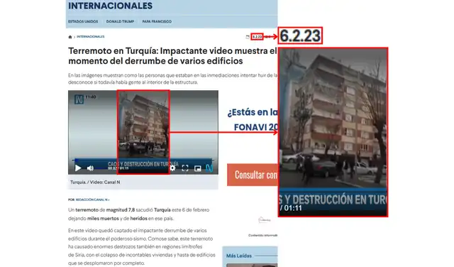 Nota de Canal N que muestra el video difundido actualmente en redes. Foto: Canal N Nota de Canal N que muestra el video difundido actualmente en redes. Foto: Canal N