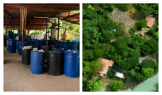 Centro de producción. “Palpatine” instaló un enorme laboratorio de cocaína en centro poblado de Chicais en el distrito de Imaza, en Bagua (Amazonas), donde se encontraron 700 kilos. Foto: La República  