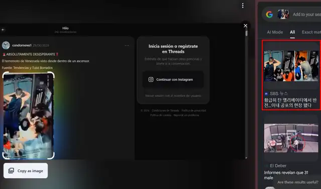 Búsqueda del clip con Google Lens. Foto: Google Lens Búsqueda del clip con Google Lens. Foto: Google Lens