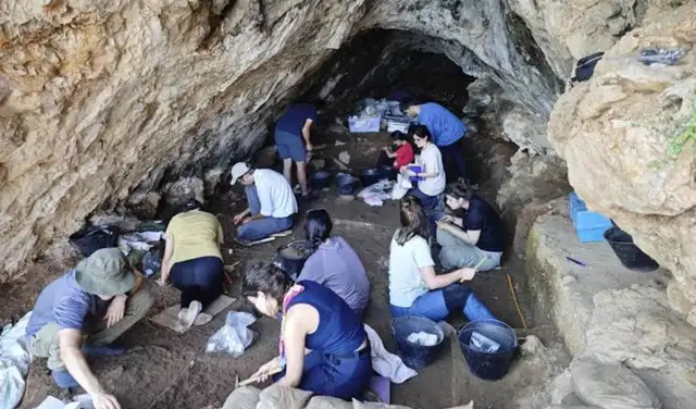 El equipo de investigación realizando excavaciones en el yacimiento de la cueva en 2024. Foto: KyotoU / Naoki Morimoto El equipo de investigación realizando excavaciones en el yacimiento de la cueva en 2024. Foto: KyotoU / Naoki Morimoto