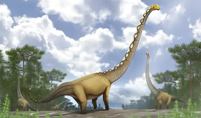 Reconstrucción de la vida de una manada de cinco individuos de Uragasaurus kalasinensis que habitaban un bosque del Jurásico. Foto: Science Reports Reconstrucción de la vida de una manada de cinco individuos de Uragasaurus kalasinensis que habitaban un bosque del Jurásico. Foto: Science Reports