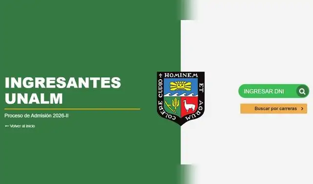 Portal de consulta de ingresantes del proceso de admisión 2026-II de la Universidad Agraria La Molina.