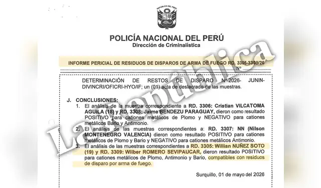 Los peritos detectaron los residuos de disparos de armas de fuego, pero estas no fueron encontradas en el lugar de los hechos. Foto: La República Los peritos detectaron los residuos de disparos de armas de fuego, pero estas no fueron encontradas en el lugar de los hechos. Foto: La República