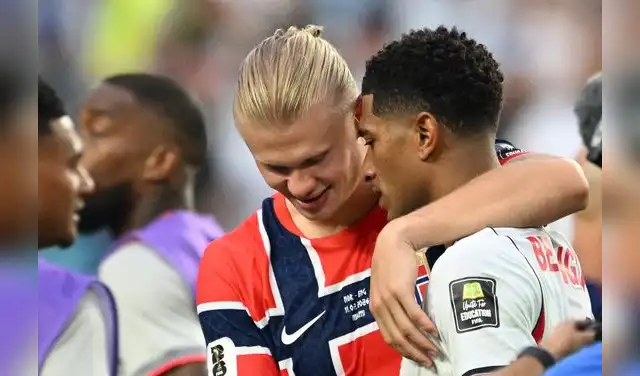 Erlin Haaland y Jude Bellingham. Foto: AFP. Erlin Haaland y Jude Bellingham. Foto: AFP.