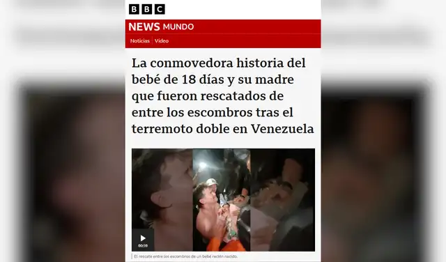 Nota de la BBC sobre el rescate. Foto: BBC Nota de la BBC sobre el rescate. Foto: BBC