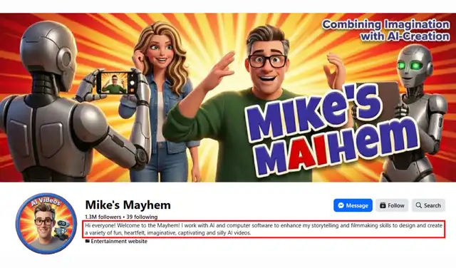 Descripción de la página 'Mike's Mayhem'. Foto: Facebook Descripción de la página 'Mike's Mayhem'. Foto: Facebook
