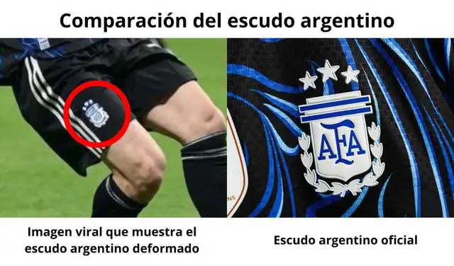 Comparación del escudo argentino. Fotos: Facebook / Instagram | Composición: LR Comparación del escudo argentino. Fotos: Facebook / Instagram | Composición: LR