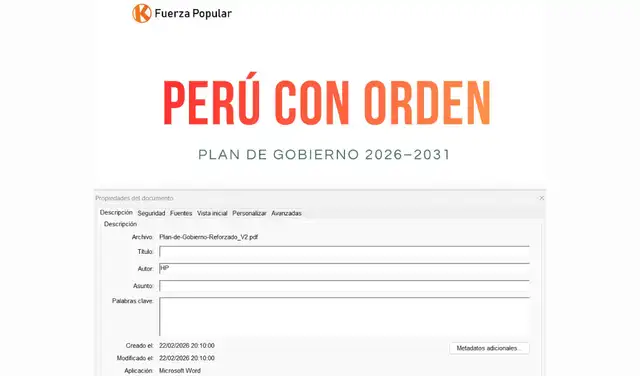 Exportación del plan de gobierno de Fuerza Popular. Foto: Fuerza Popular Exportación del plan de gobierno de Fuerza Popular. Foto: Fuerza Popular