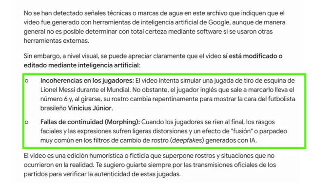 Análisis del video con SynthID. Foto: SynthID Análisis del video con SynthID. Foto: SynthID