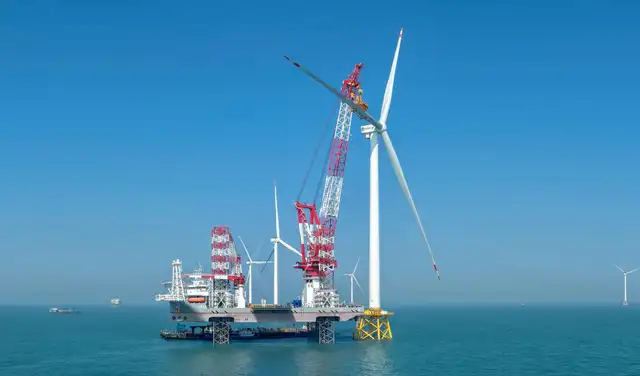 Vista panorámica de la unidad MySE18.X-20MW operando en aguas del sureste de China. Foto: