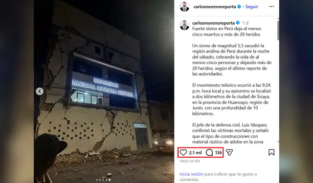 Uno de los posts con más alcance. Foto: Instagram Uno de los posts con más alcance. Foto: Instagram