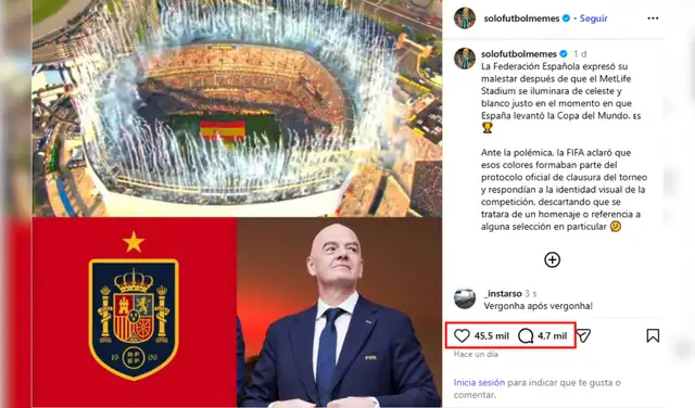 Uno de los posts con más alcance. Foto: Instagram