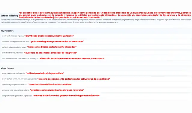 Análisis de la imagen con TruthScan (2). Foto: TruthScan