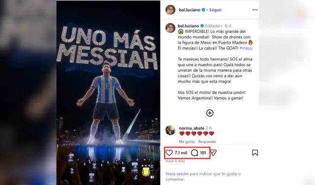 Uno de los posts con más alcance. Foto: Instagram