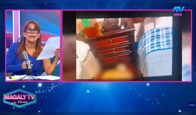 Magaly Medina leyendo parte policial sobre la muerte de Rayza Martinez. Foto: ATV. Magaly Medina leyendo parte policial sobre la muerte de Rayza Martinez. Foto: ATV.