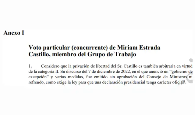 Privación de libertad del Sr. Castillo es arbitraria Privación de libertad del Sr. Castillo es arbitraria