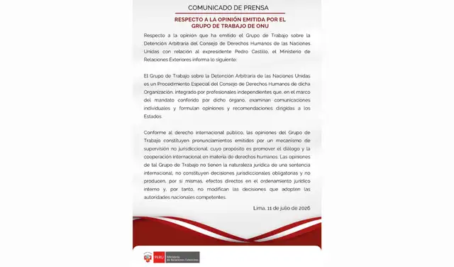 Comunicado de prensa Comunicado de prensa