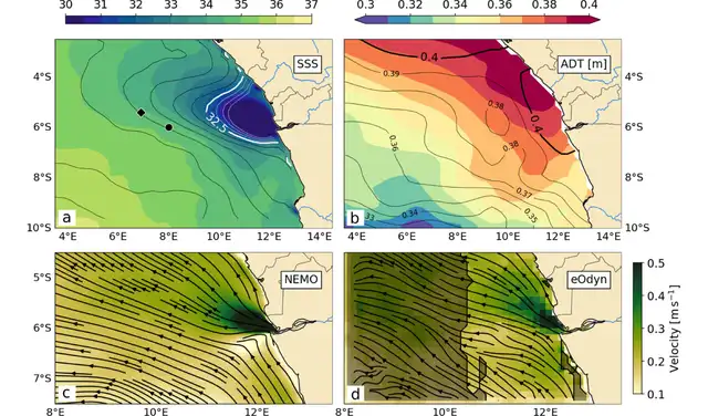 Distribución media anual del río Congo durante el año 2016. Foto: Journal of Geophysical Research