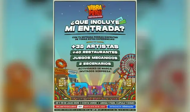 Todo lo que incluye la entrada para el Vibra Perú 2026.