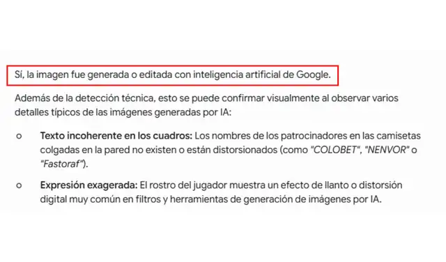 Análisis de la imagen viralizada con SynthID. Foto: SynthID
