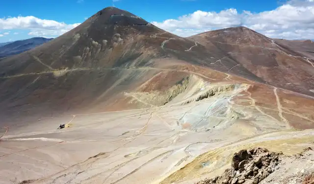 El sitio del proyecto minero binacional Filo del Sol, ubicado en la frontera entre Argentina y Chile. Foto: Salta Mining