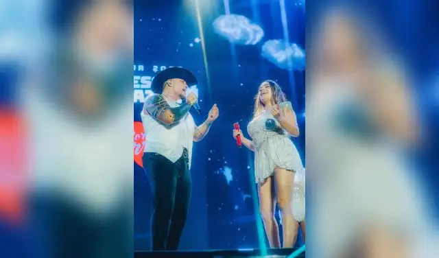Jessi Uribe junto a Lesly Águila de Corazón Serrano en 'Acceso al Corazón 4'