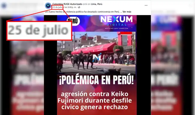Post publicado el 25 de julio. Foto: Facebook Post publicado el 25 de julio. Foto: Facebook