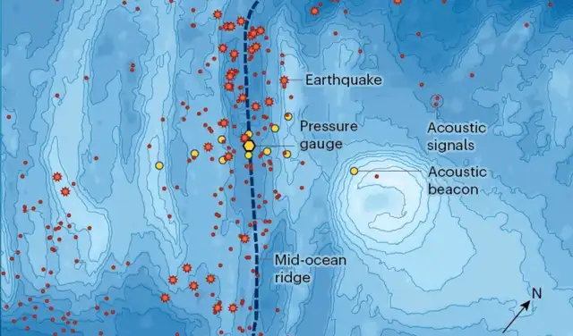 Ubicación del evento geológico en el oceáno Índico. Foto: Nature