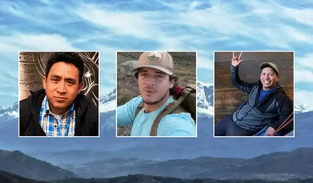 Alejandro Ugarte, Artidoro Salas y Freddy Mendoza, los montañistas desaparecidos desde el 14 de julio. Alejandro Ugarte, Artidoro Salas y Freddy Mendoza, los montañistas desaparecidos desde el 14 de julio.