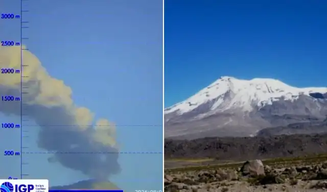Volcán Sabancaya emite cenizas y afecta a distritos del valle del Colca Volcán Sabancaya emite cenizas y afecta a distritos del valle del Colca