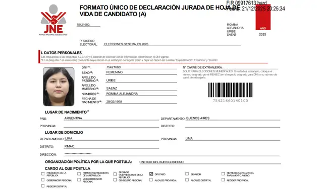 Declaración jurada Declaración jurada