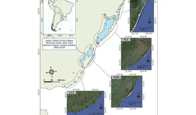 Sistema de lagos costeros subtropicales someros de América del Sur (SA-CSSL), con sus cuatro subsistemas en detalle. Foto: One Ecosystem