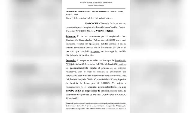 Sobre la propuesta de destitución Sobre la propuesta de destitución
